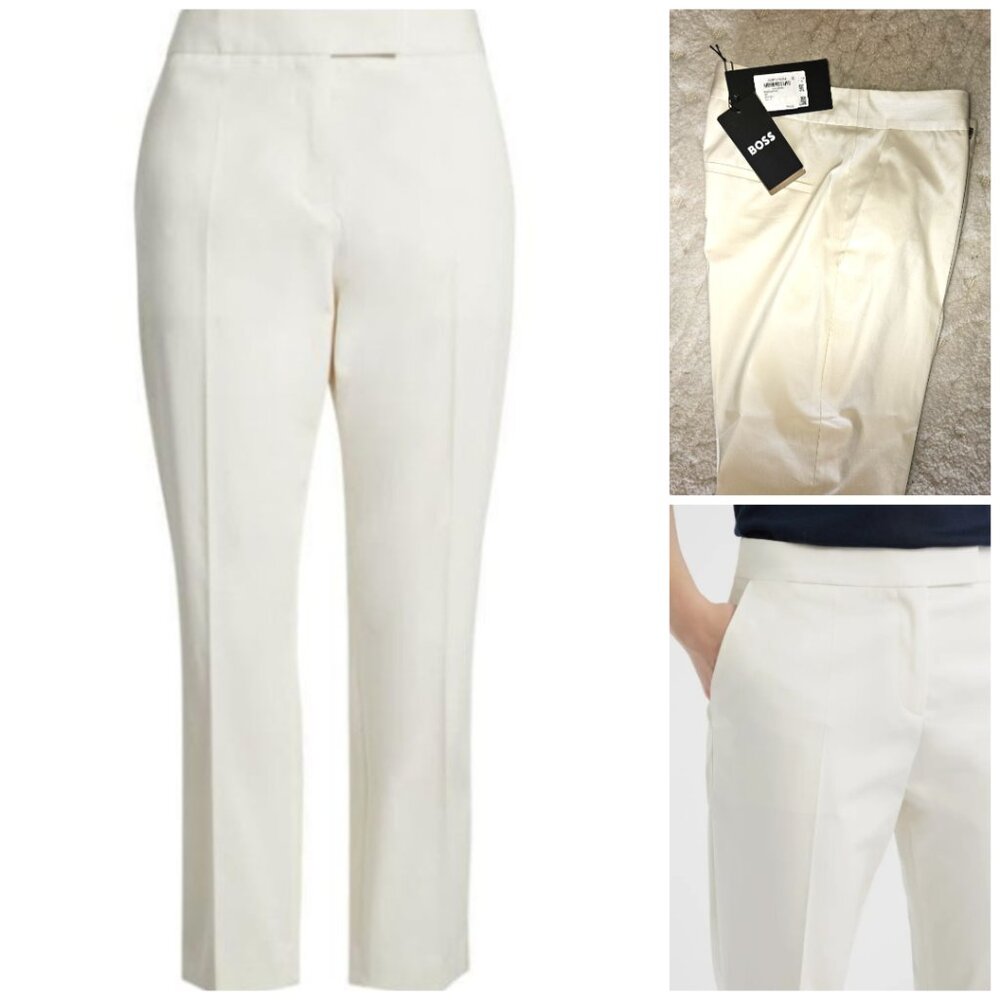 BOSS Tapria Stretch Cotton Crop Pants - size 2- NEW